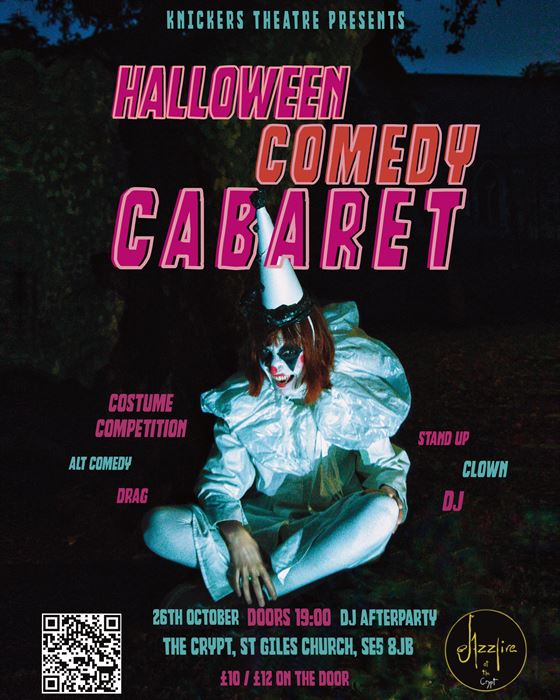 Knickers Halloween Comedy Cabaret Tickets, Thursday 26th October 2023 @  JazzLive at The Crypt, St Giles Church, London, Tickets Off Sale